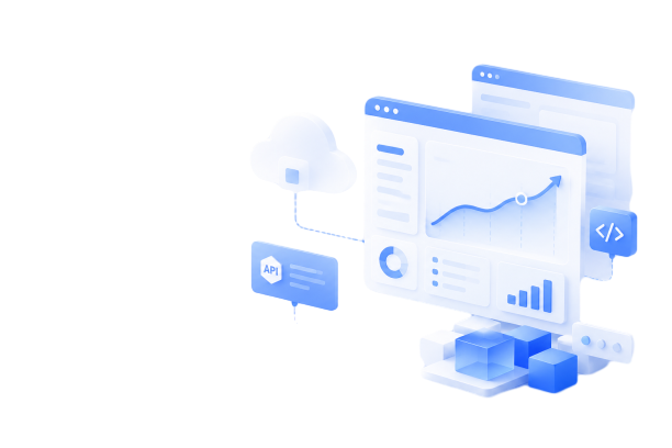 Ключевая иллюстрация услуг веб-разработки